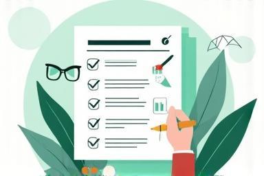 Illustration of a performance review checklist