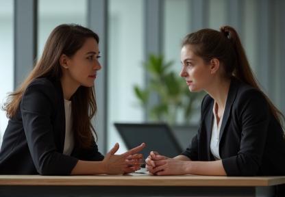 Manager providing feedback to an employee